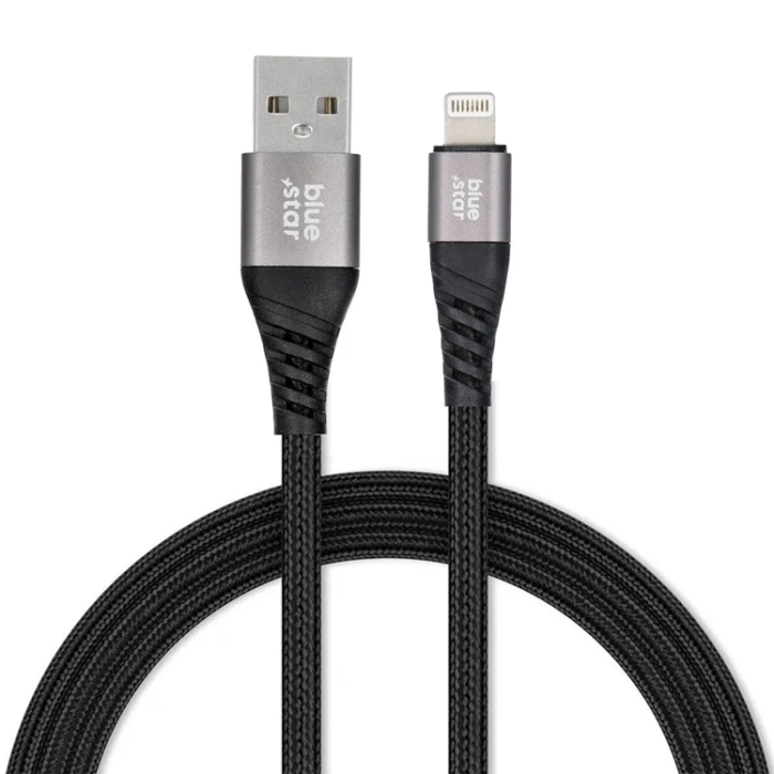 Blue Star - Blue Star USB-A till Lightning kabel 1.2m - Svart