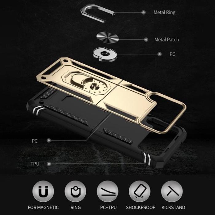 A-One Brand - Galaxy Z Flip 4 Skal Ringhållare Kickstand - Guld