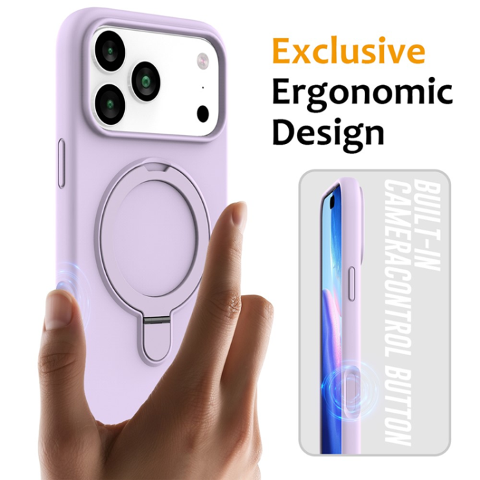 A-One Brand - iPhone 17 Pro Mobiskal MagSafe Kickstand PC+Silikon - Lila