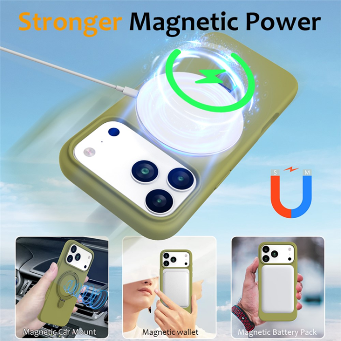 A-One Brand - iPhone 17 Pro Max Mobiskal MagSafe Kickstand PC+Silikon - Grön