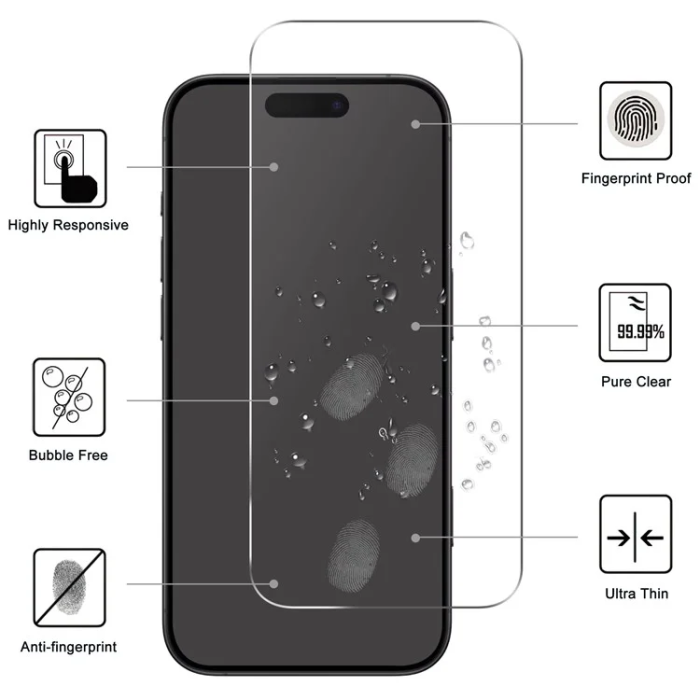 A-One Brand - iPhone 17 Härdat Glas Skärmskydd Plus Kameralinsskydd - Transparent
