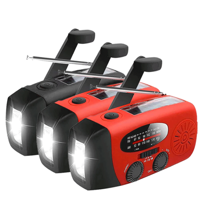 UTGATT1 - [3 PACK] Vevradio 2000mAh Powerbank, Ficklampa - 1 Svart 2 Röd