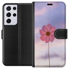 iSecrets - Plånboksfodral till Samsung Galaxy S21 Ultra 5G med Rosa blomma