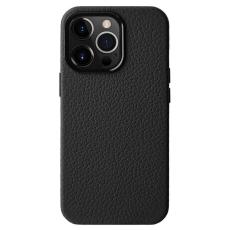 Melkco - MELKCO Mobilskal till iPhone 15 Pro Max &Auml;kta L&auml;der + PC Magnetiskt - Svart