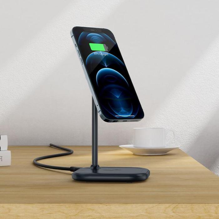 Acefast - Acefast 2-in-1 Trådlös Laddare MagSafe Qi 15W Stativ iPhone Apple AirPods - Grå