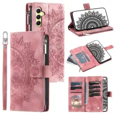 OEM - Samsung Galaxy S26 Pl&aring;nboksfodral Mandala Blomm&ouml;nster Konstl&auml;der - Ros&eacute;guld