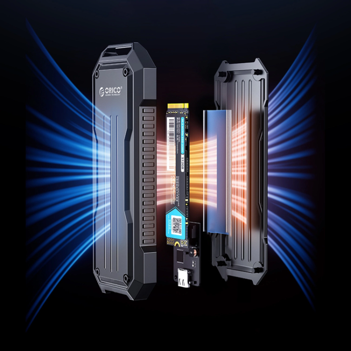 ORICO - Orico Disk Caddy M.2 NVMe/SATA SSD USB-C 3.2 - Grå
