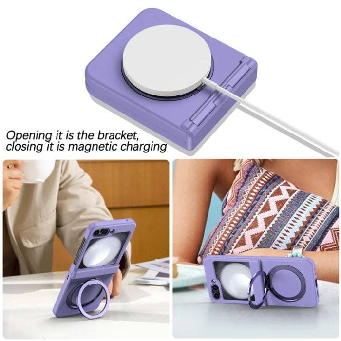 A-One Brand - Galaxy Z Flip 7 Mobilskal Magsafe Spring Hinge - Lila