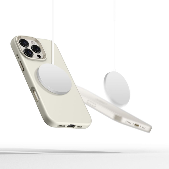 Tech-Protect - Tech-Protect iPhone 16 Pro Mobilskal Magsafe Pure Silikon - Cosmic Latte