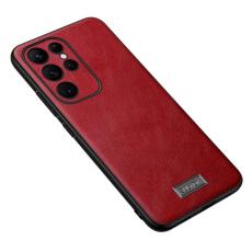 SULADA - SULADA Mobilskal till Galaxy S25 Ultra PU L&auml;der + TPU + PC R&ouml;d