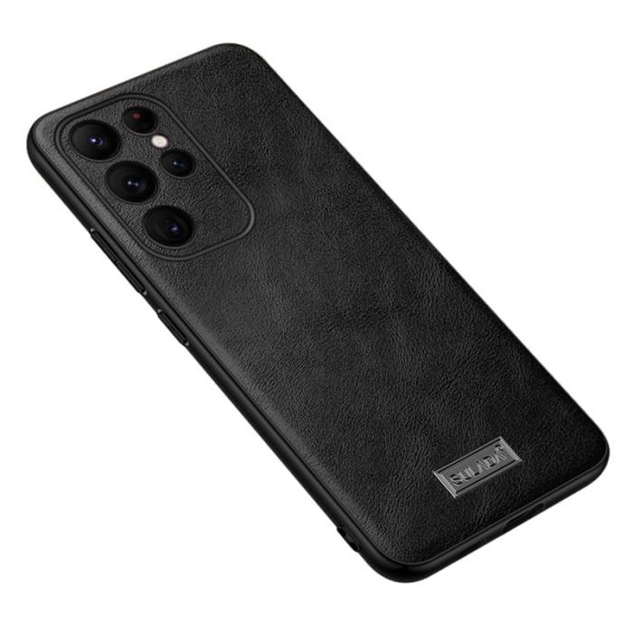 SULADA - SULADA Mobilskal till Galaxy S25 Ultra PU Läder + TPU + PC Svart