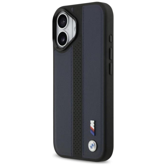 BMW - BMW iPhone 17 Mobilskal MagSafe M Perforated Stripe Logo - Marinblå