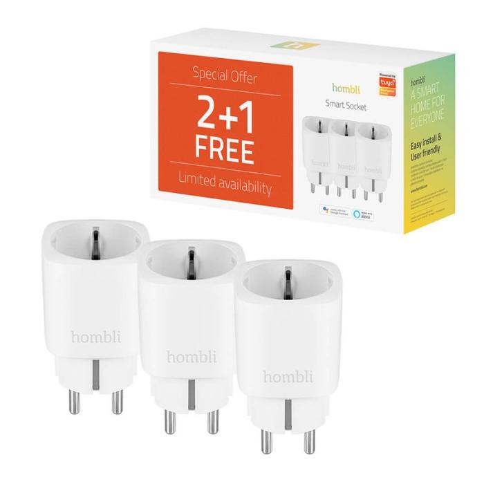 HOMBLI - HOMBLI EU Smart Plug Promo Pack 2+1 Vit
