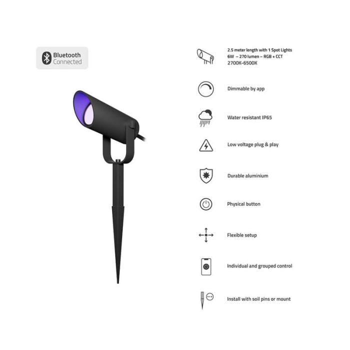 HOMBLI - HOMBLI Smart Utomhus Spotlight 1-pack RGB CCT Svart