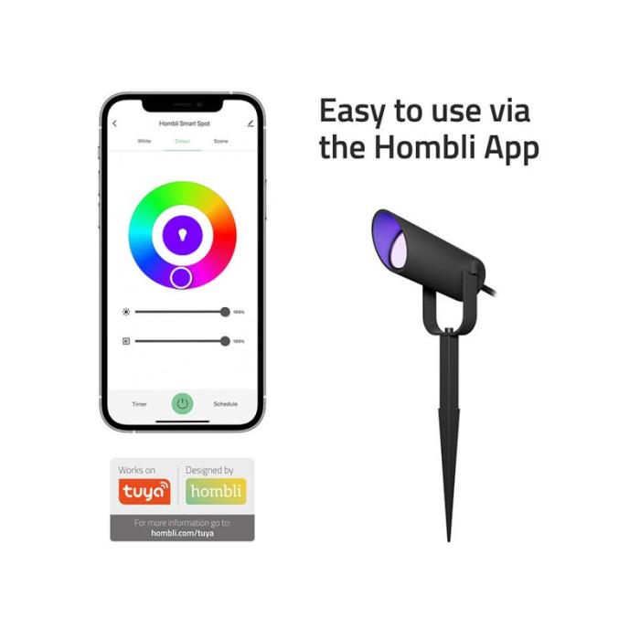 HOMBLI - HOMBLI Smart Utomhus Spotlight 1-pack RGB CCT Svart
