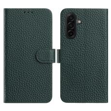 OEM - Pl&aring;nboksfodral f&ouml;r Samsung Galaxy S26 &Auml;kta l&auml;der Stativ - Gr&ouml;n