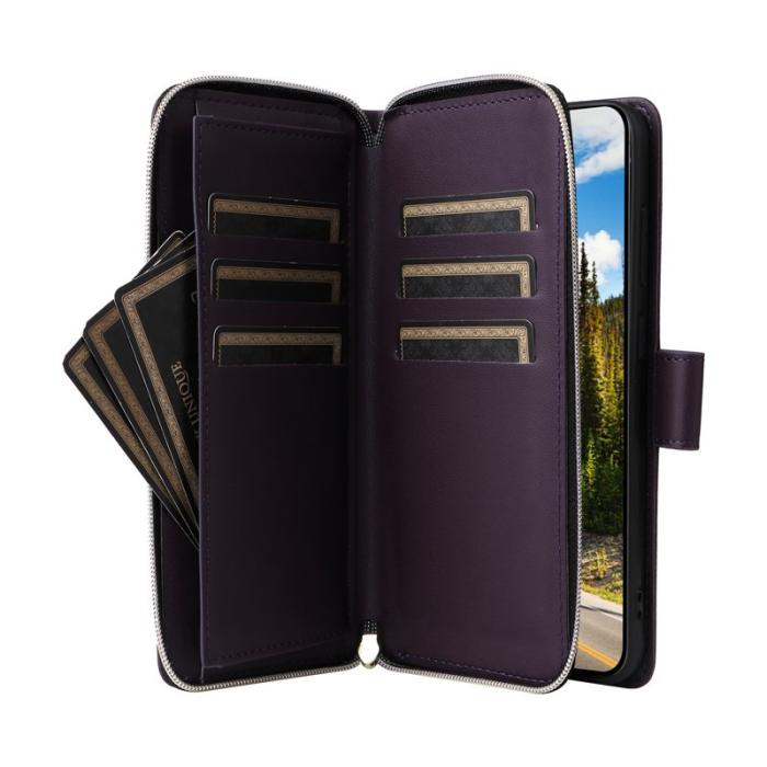 OEM - Mobilfodral för Samsung Galaxy S26 Konstläder 9 kortfack - Mörklila
