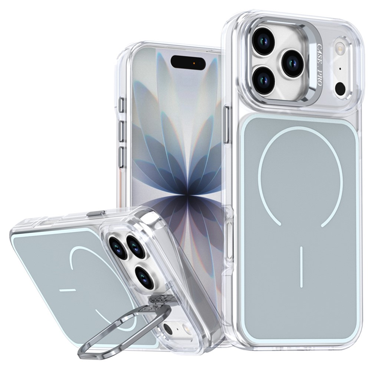 iPhone 17 Pro Mobilskal MagSafe Lens Kickstand TPU + PC - Grå (Grå) | 2353 | AlltMobil