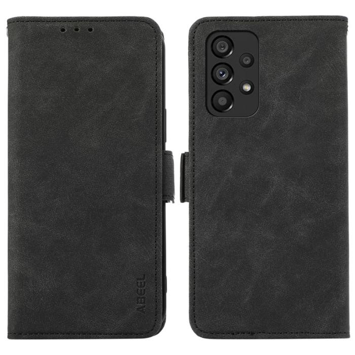 ABEEL - ABEEL Samsung Galaxy A53 5G Plånboksfodral Konstläder RFID-Skydd Svart