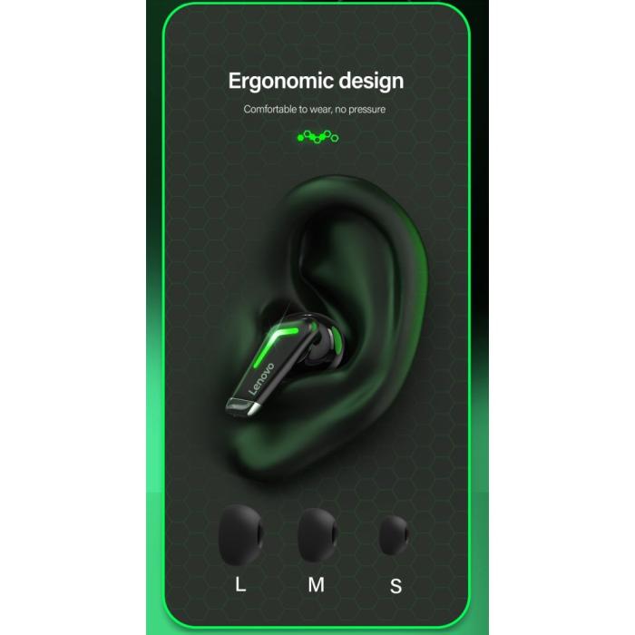 Lenovo - LENOVO GM3 TWS LED Bluetooth Trådlösa Hörlurar - Svart