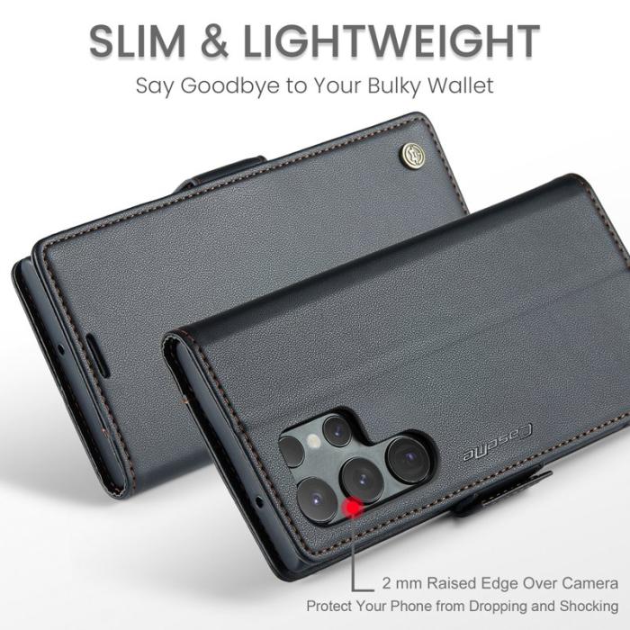Caseme - CASEME Samsung Galaxy S24 Ultra Plånboksfodral Konstläder RFID-Skydd Svart