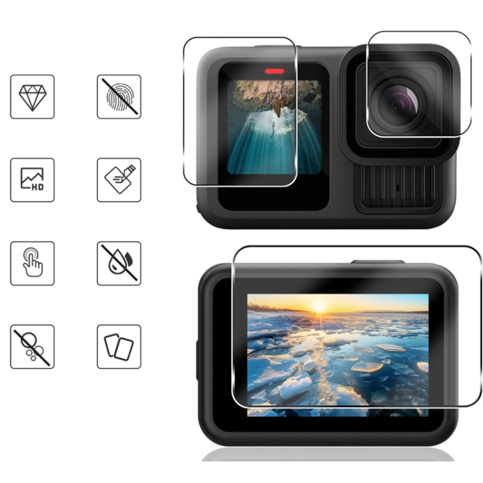 Tech-Protect - [2-Pack] Tech Protcet GoPro Hero 9/10/11/12 Härdat Glas Skärmskydd - Clear