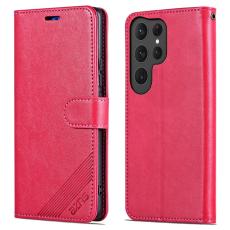 AZNS - AZNS Samsung Galaxy S24 Ultra Pl&aring;nboksfodral Anti-Scratch Konstl&auml;der - R&ouml;d