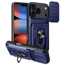 A-One Brand - iPhone 17 Pro Max Mobilskal Kamera Slider PC + TPU Kickstand - Sapphire