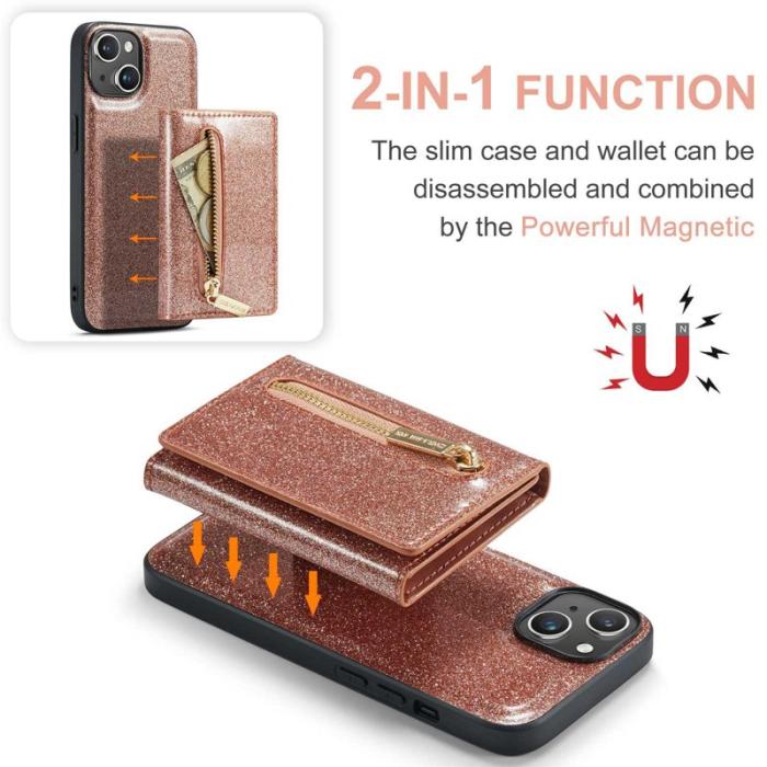 DG.MING - DG.MING M3 Series Mobilskal till iPhone 14 Plus 2-i-1 Roséguld