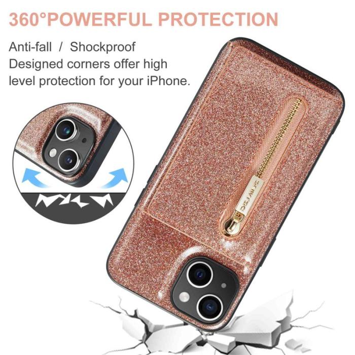 DG.MING - DG.MING M3 Series Mobilskal till iPhone 14 Plus 2-i-1 Roséguld