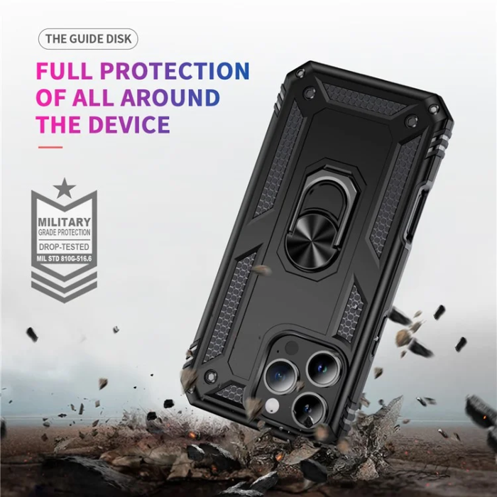 A-One Brand - iPhone 16 Pro Max Mobilskal Anti-drop med Kickstand - Svart