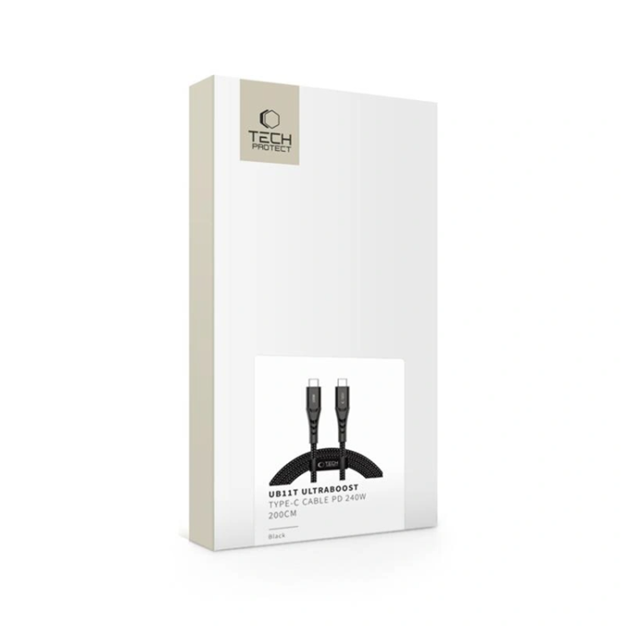 Tech-Protect - Tech-Protect USB-C till USB-C kabel Ultraboost 1m 240W QC 3.0 - Svart