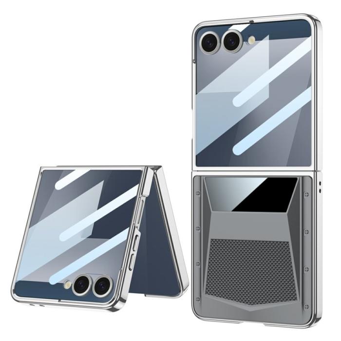 GKK - GKK Samsung Galaxy Z Flip7 Fodral Sportbil Stil Transparent PC - Silver