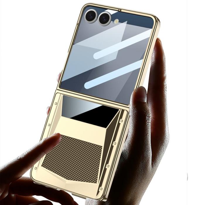 GKK - GKK Samsung Galaxy Z Flip7 Fodral Transparent PC - Champagne Guld