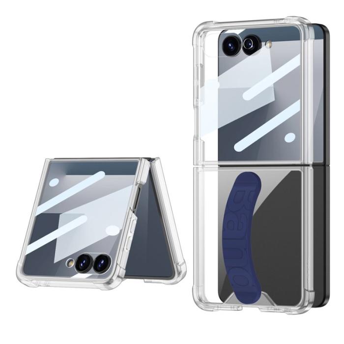 GKK - GKK Mobilskal till Samsung Galaxy Z Flip7 TPU TempeRöd Glass - Blå