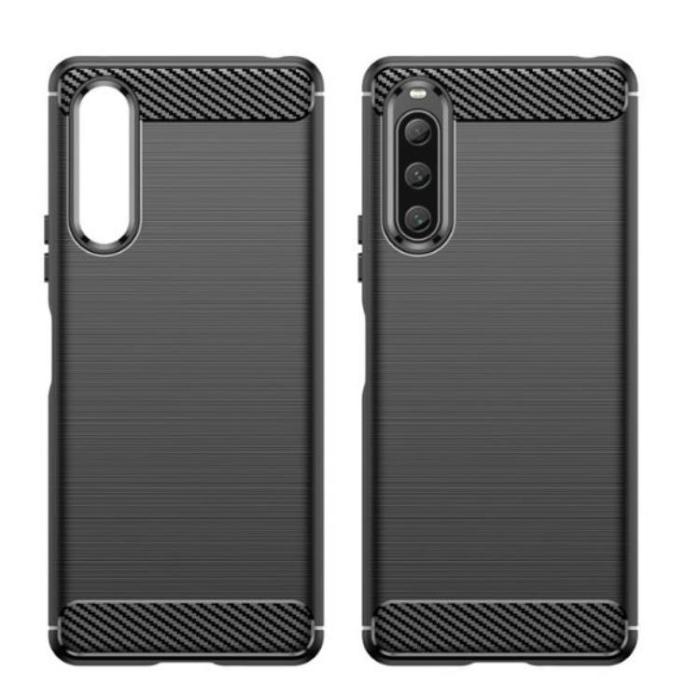 A-One Brand - Sony Xperia 10 V Mobilskal Carbon Fiber - Svart
