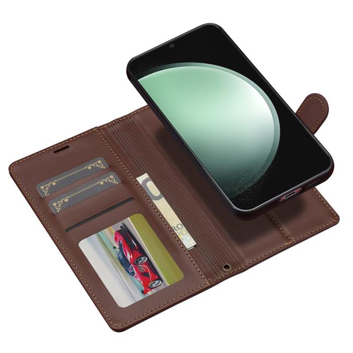 LC.imeeke - LC.IMEEKE L2 Series Samsung Galaxy A17 Plånboksfodral Konstläder - Brun