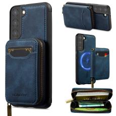 LC.imeeke - LC.IMEEKE L6 f&ouml;r Samsung Galaxy S22 5G Konstl&auml;der Pl&aring;nboksfodral - Bl&aring;