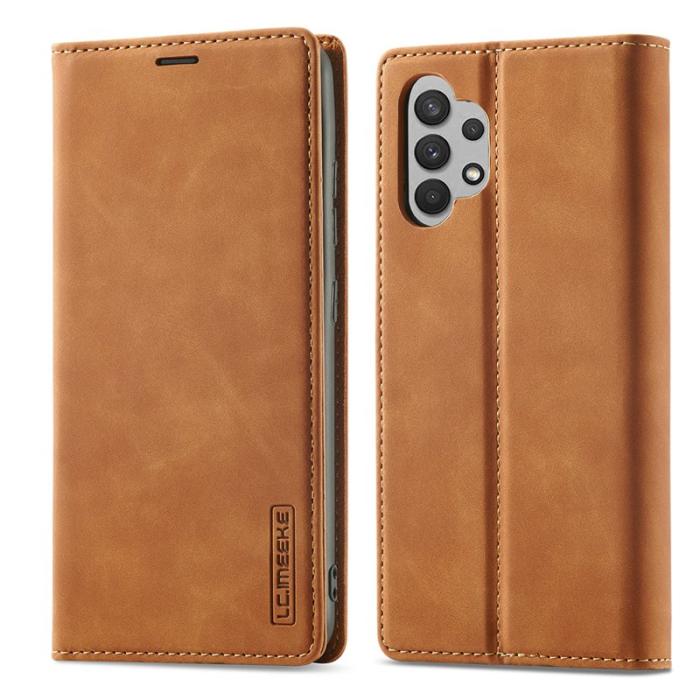 LC.imeeke - LC.IMEEKE Samsung Galaxy A32 5G Plånboksfodral Konstläder - Brun