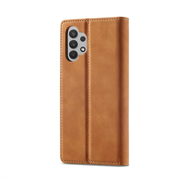 LC.imeeke - LC.IMEEKE Samsung Galaxy A32 5G Plånboksfodral Konstläder - Brun