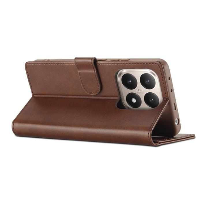 LC.imeeke - LC.IMEEKE Xiaomi 15T Plånboksfodral Konstläder Ställ - Brun