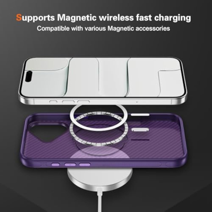 A-One Brand - iPhone 17 Mobilskal MagSafe Carbon Fiber Anti-Slip
