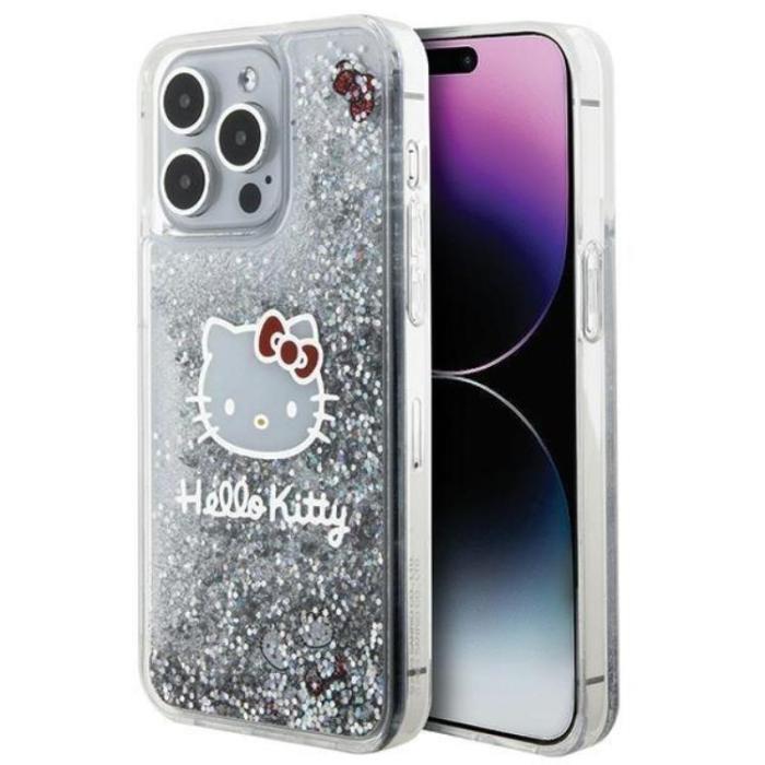 Hello Kitty - Hello Kitty iPhone 15 Pro Max Mobilskal Liquid Glitter Charms