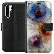 Gustaf - Pl&aring;nboksfodral till Huawei P30 Pro med Silkesblommor