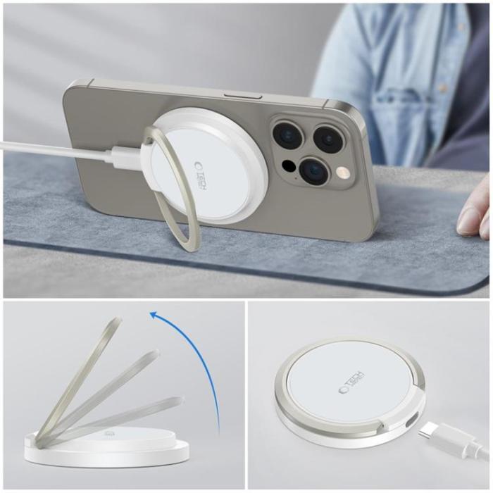 Tech-Protect - Tech-Protect Trådlös Laddare Magsafe QI15W-A33 - Vit