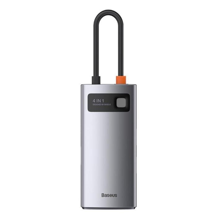 BASEUS - Baseus 4in1 Multifunktionell HUB USB-C 100 W - Grå