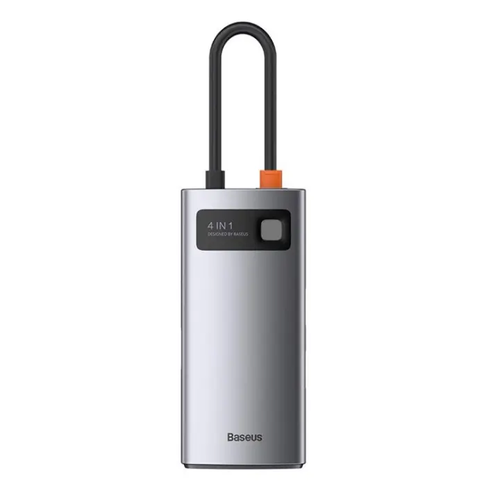 BASEUS - Baseus 4in1 Multifunktionell HUB USB-C 100 W - Grå