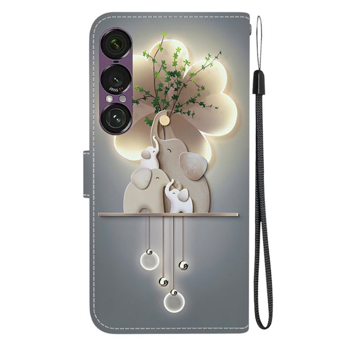 A-One Brand - Sony Xperia 1 VII Plånboksfodral med Lanyard Printing - Grå