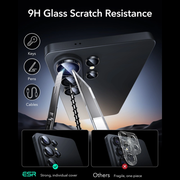 ESR - [2-Pack] ESR Linsskydd Härdat Glas För Galaxy S26 Ultra - Svart
