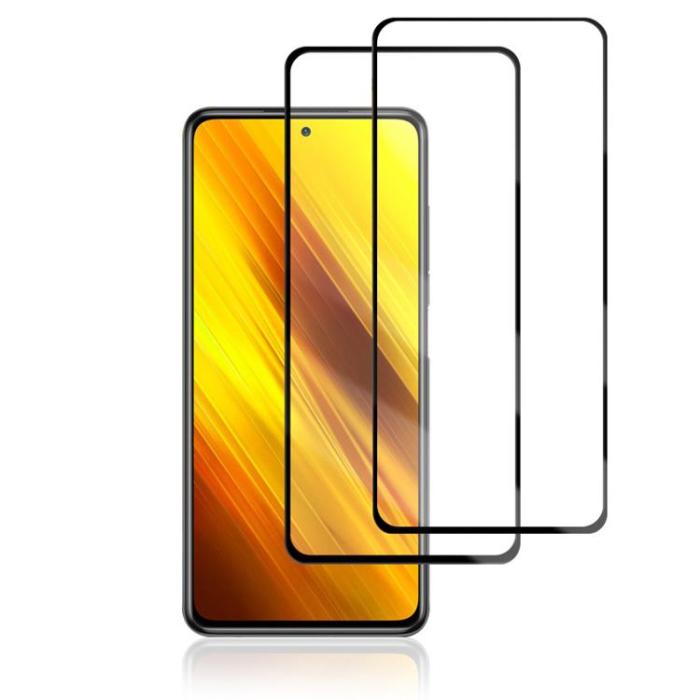 A-One Brand - [2-PACK] Xiaomi Poco X3/ X3 Pro/X3 NFC Härdat Glas Skärmskydd - Svart